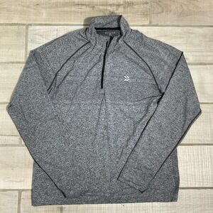 Rhone Sweater Mens Medium Blue Heather Quarter Zip Pullover Athletic‎ Collar XL